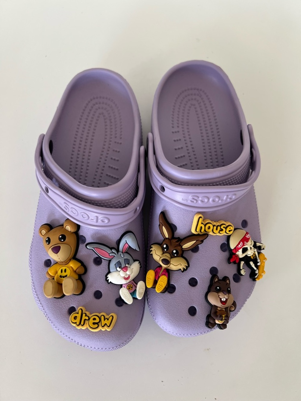 Justin Bieber Lavender Crocs x Drew House Men’s 8, Women’s 10